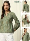 FAR0105 Fiorra Designer Cotton Kurti With Bottom Wholesale Price
